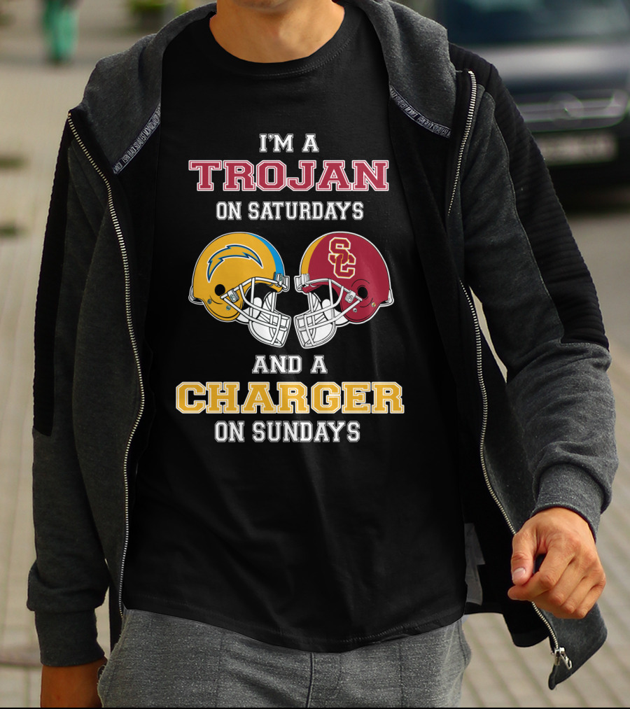 I'm A Trojan On Saturdays And A Charger On Sundays T-Shirt