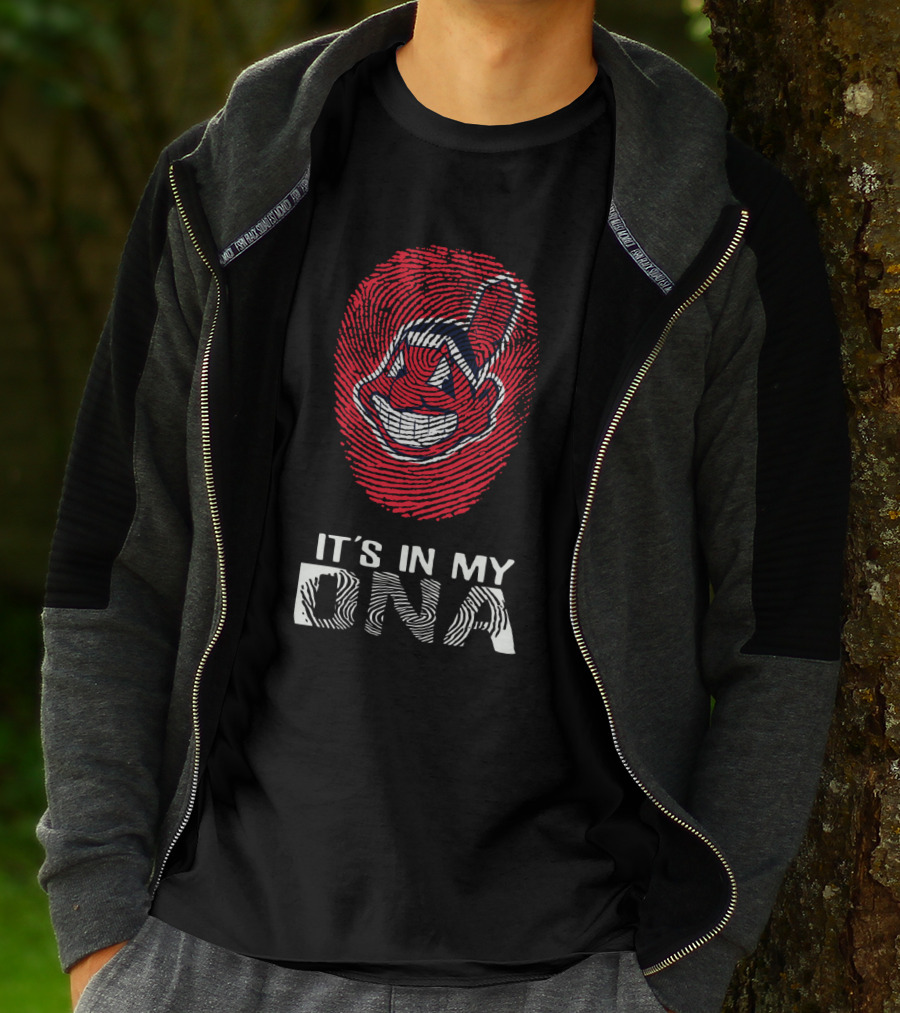 It's In My DNA Indians Fingerprint Face T-Shirt
