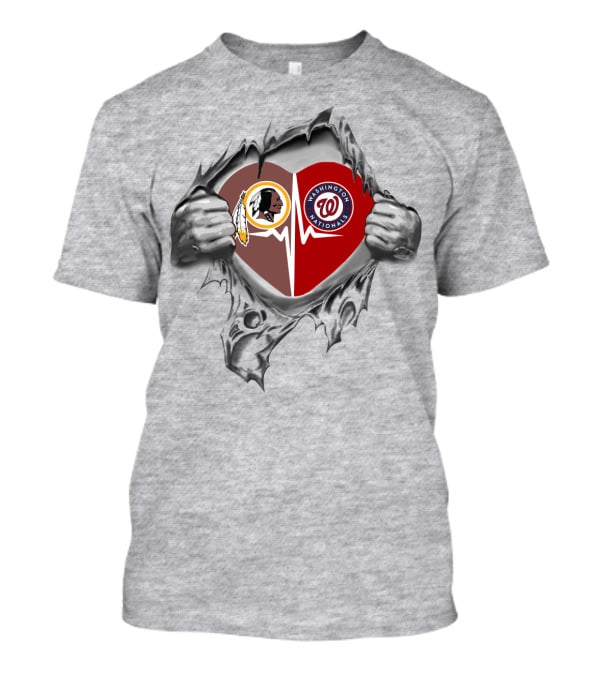 Redskins Nationals Heartbeat Love T-Shirt
