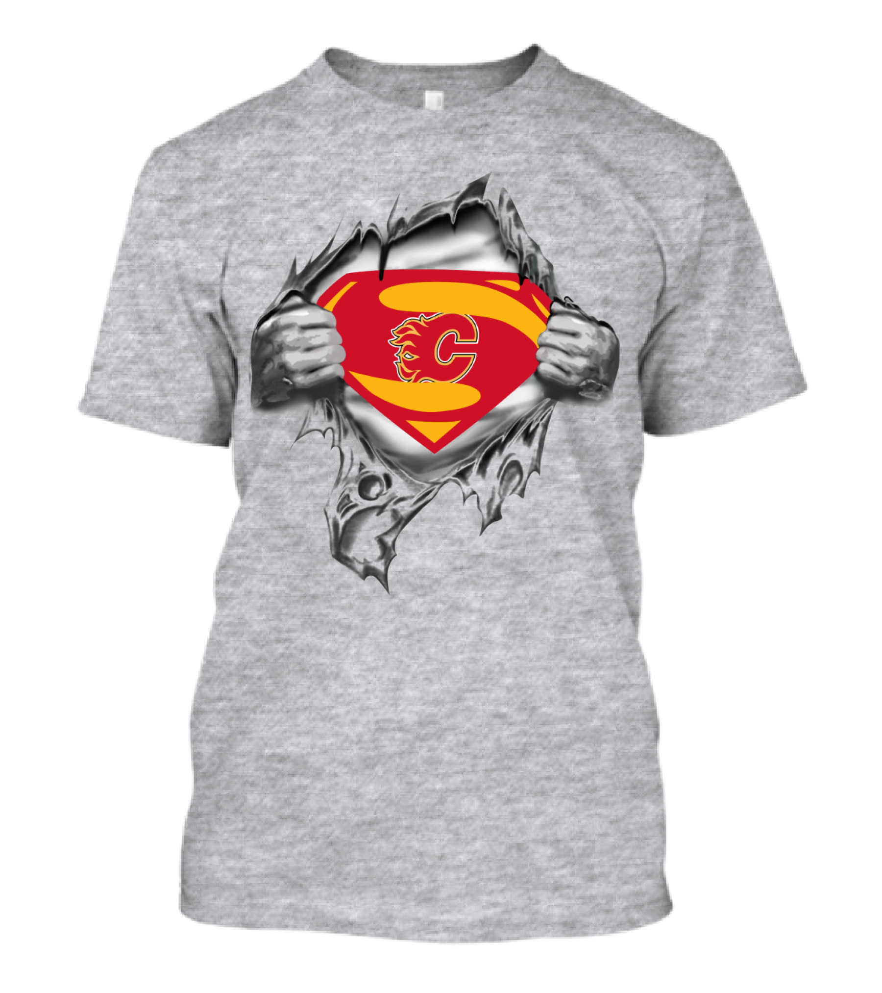 Calgary Flames Superman Logo Mashup T-Shirt