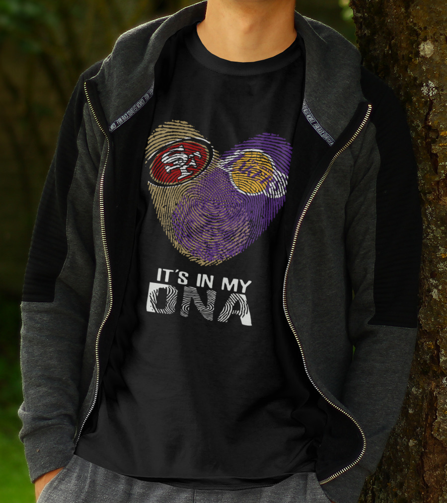 49ers Lakers It's In My DNA Fingerprint Heart T-Shirt