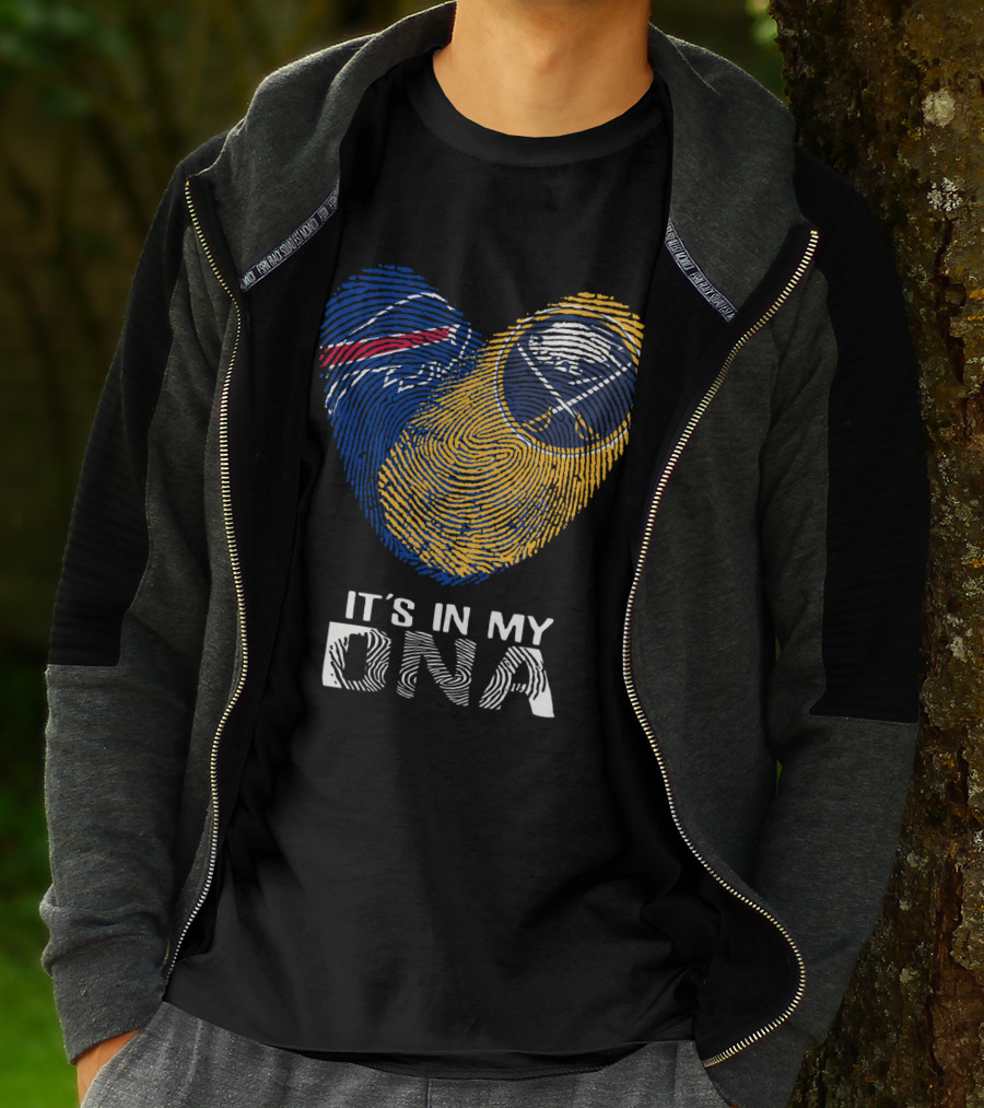Buffalo Bills Sabres It's In My DNA Fingerprint Heart T-Shirt