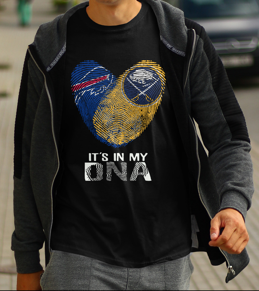 Buffalo Bills Sabres It's In My DNA Fingerprint Heart T-Shirt