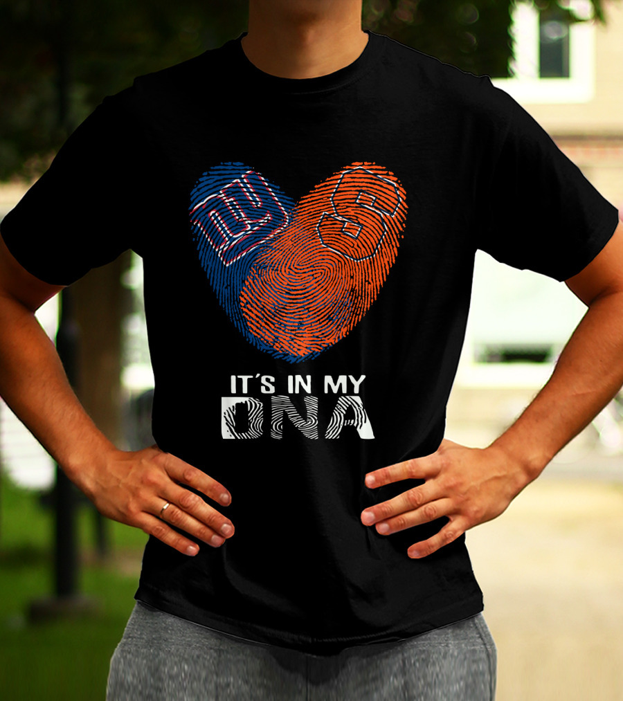Giants Syracuse It's In My DNA Fingerprint Heart T-Shirt