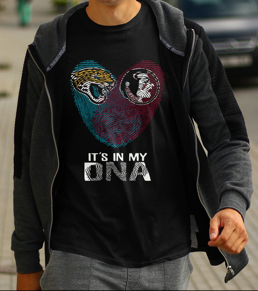Jaguars Seminoles It's In My DNA Fingerprint Heart T-Shirt