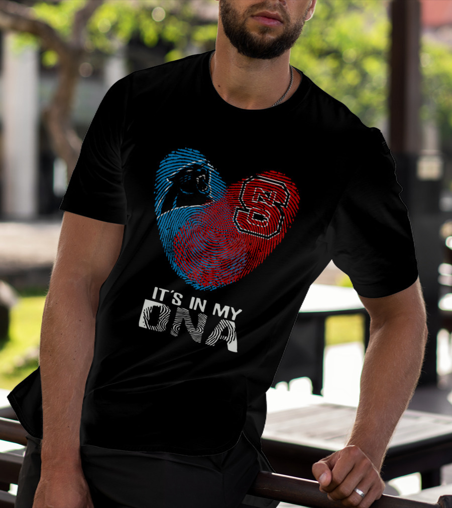 Panthers NC State It's In My DNA Fingerprint Heart T-Shirt