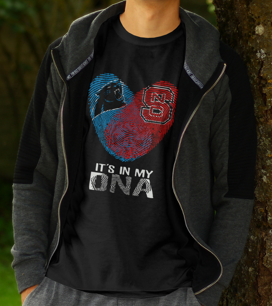 Panthers NC State It's In My DNA Fingerprint Heart T-Shirt
