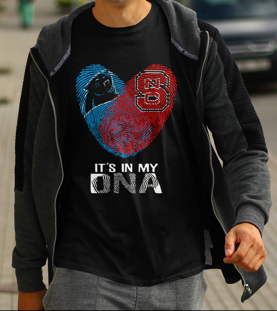 Panthers NC State It's In My DNA Fingerprint Heart T-Shirt