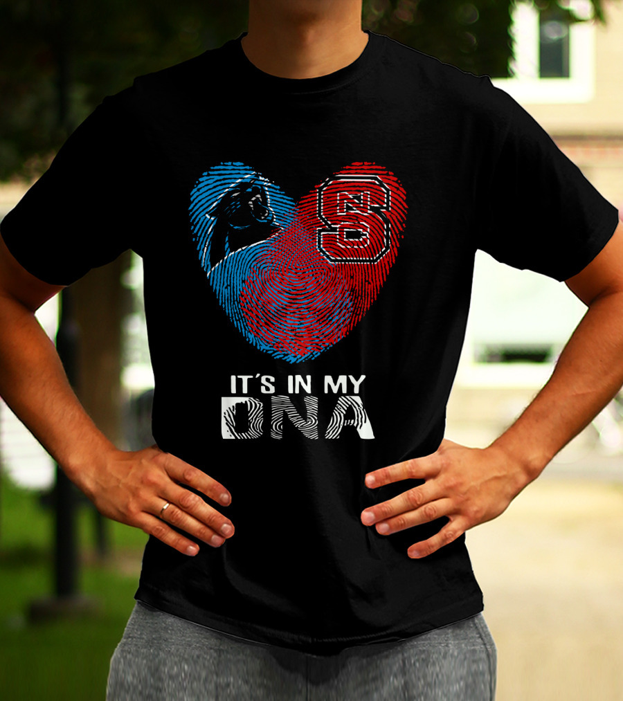 Panthers NC State It's In My DNA Fingerprint Heart T-Shirt