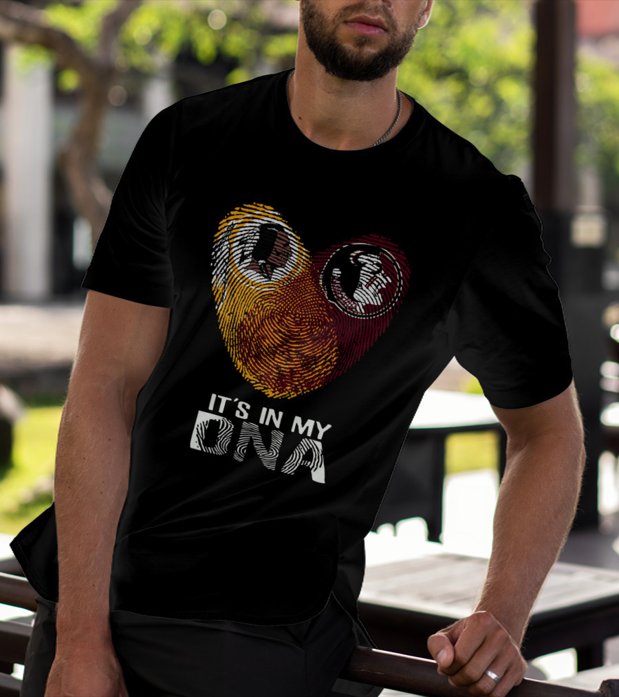 Redskins Seminoles It's In My Dna Fingerprint Logos T-Shirt