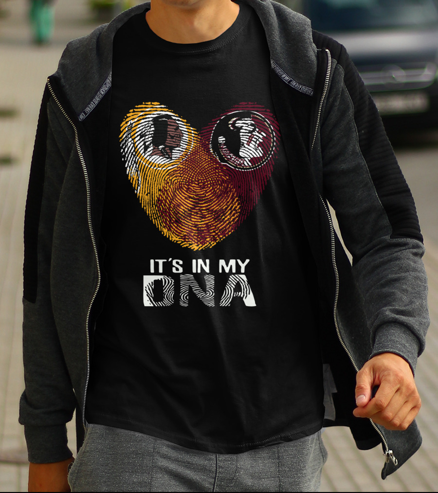 Redskins Seminoles It's In My Dna Fingerprint Logos T-Shirt