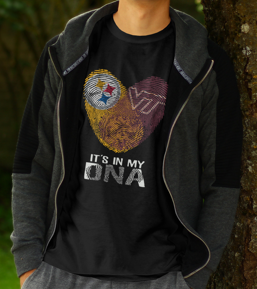 Steelers VT It's In My DNA Fingerprint Heart T-Shirt