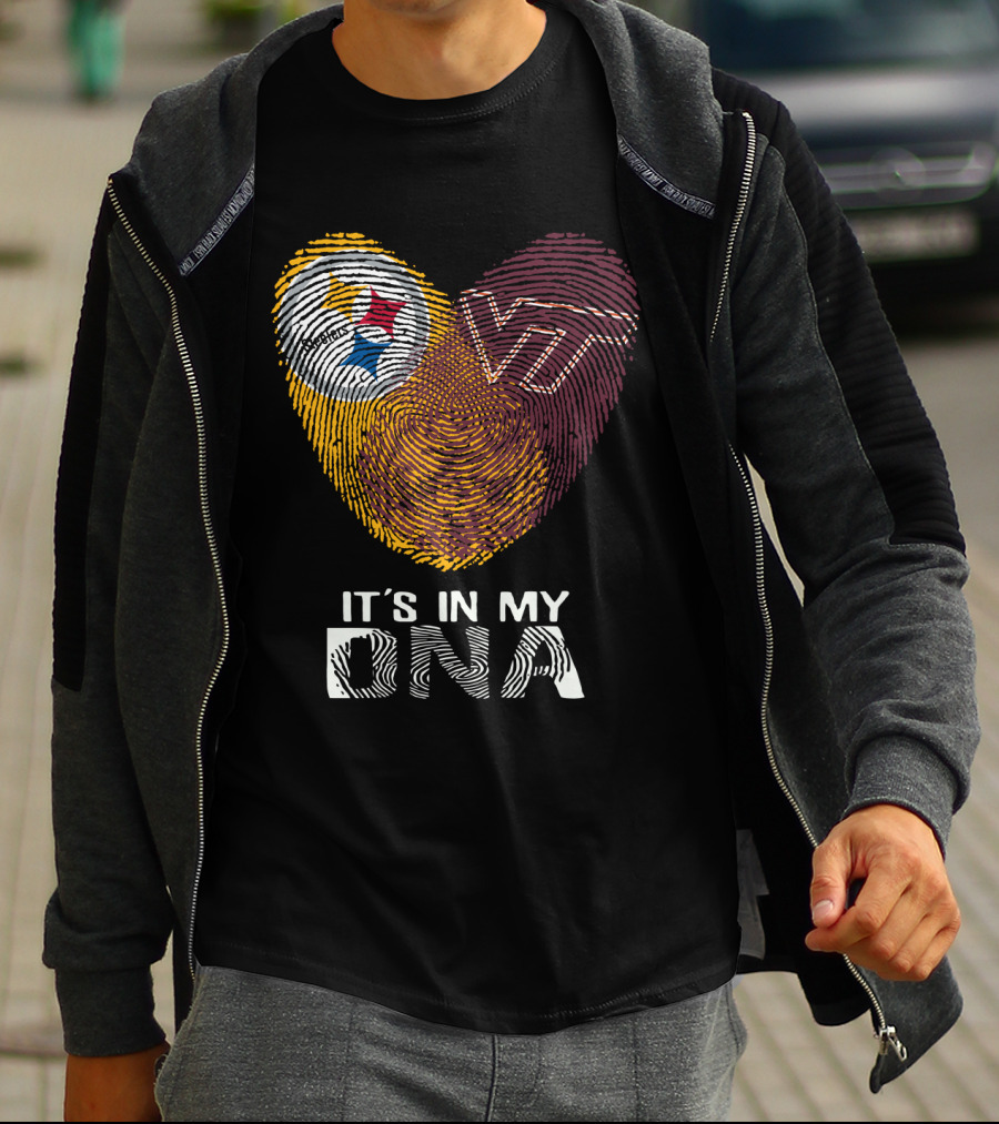 Steelers VT It's In My DNA Fingerprint Heart T-Shirt