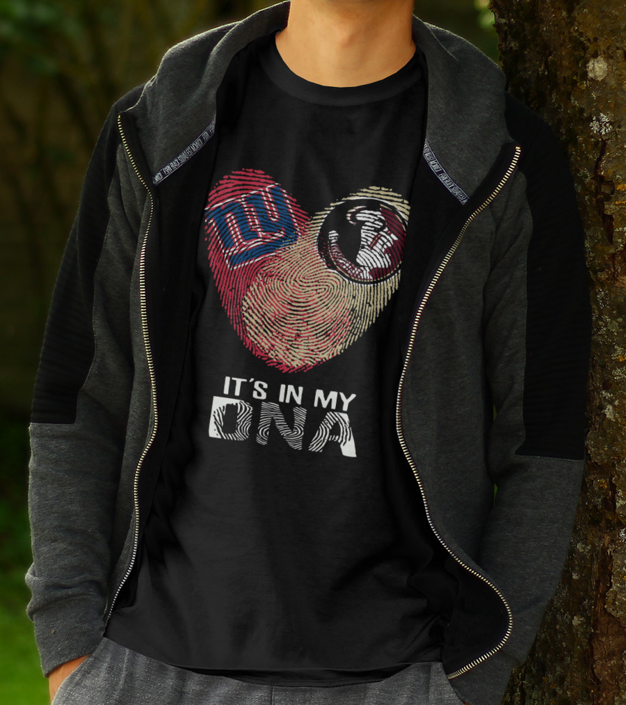 Giants Seminoles It's In My DNA Fingerprint Heart T-Shirt