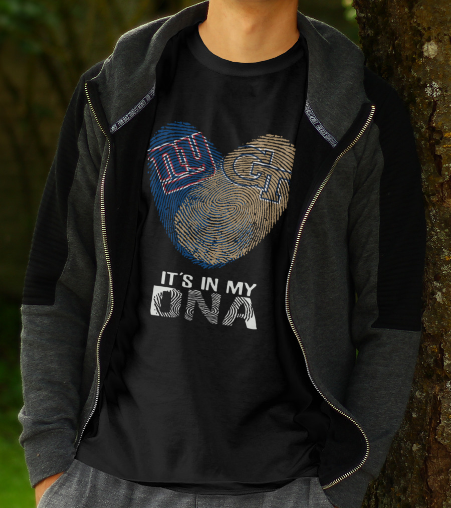 Ny Giants Gt It's In My DNA Fingerprint Heart T-Shirt