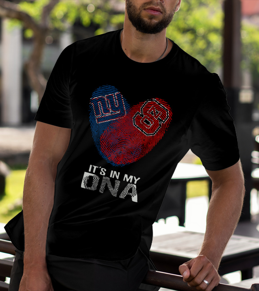 Giants NC State It's In My DNA Fingerprint Heart T-Shirt
