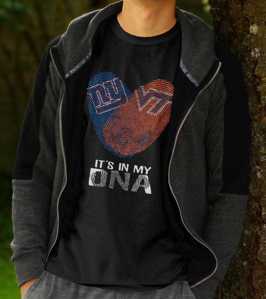 Giants VT It's In My DNA Fingerprint Heart T-Shirt