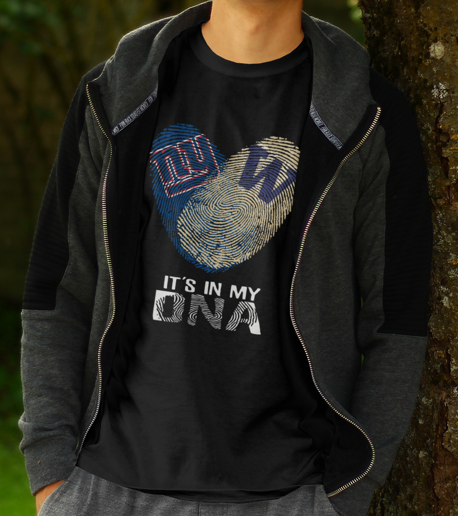 Giants Huskies It's In My DNA Fingerprint T-Shirt