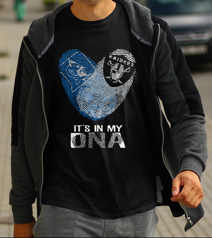 Raiders Duke It's In My DNA Fingerprint Heart T-Shirt
