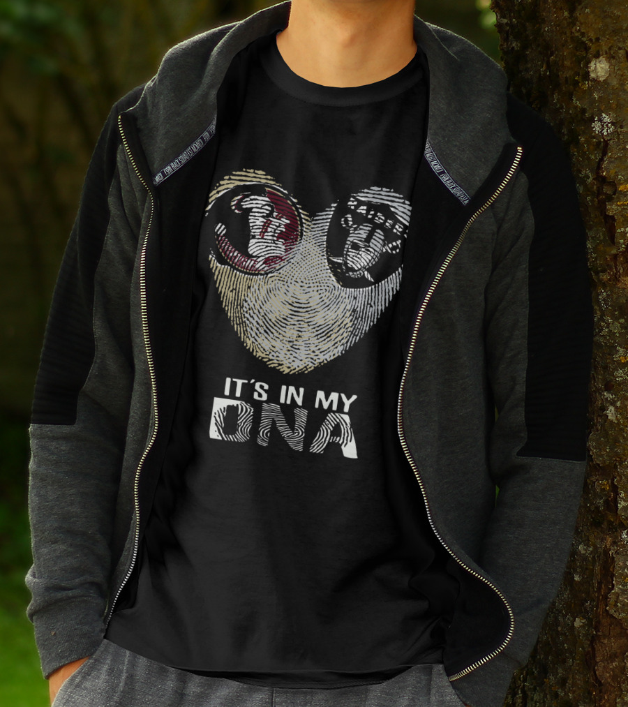 Raiders Seminoles It's In My DNA Fingerprint Icons T-Shirt