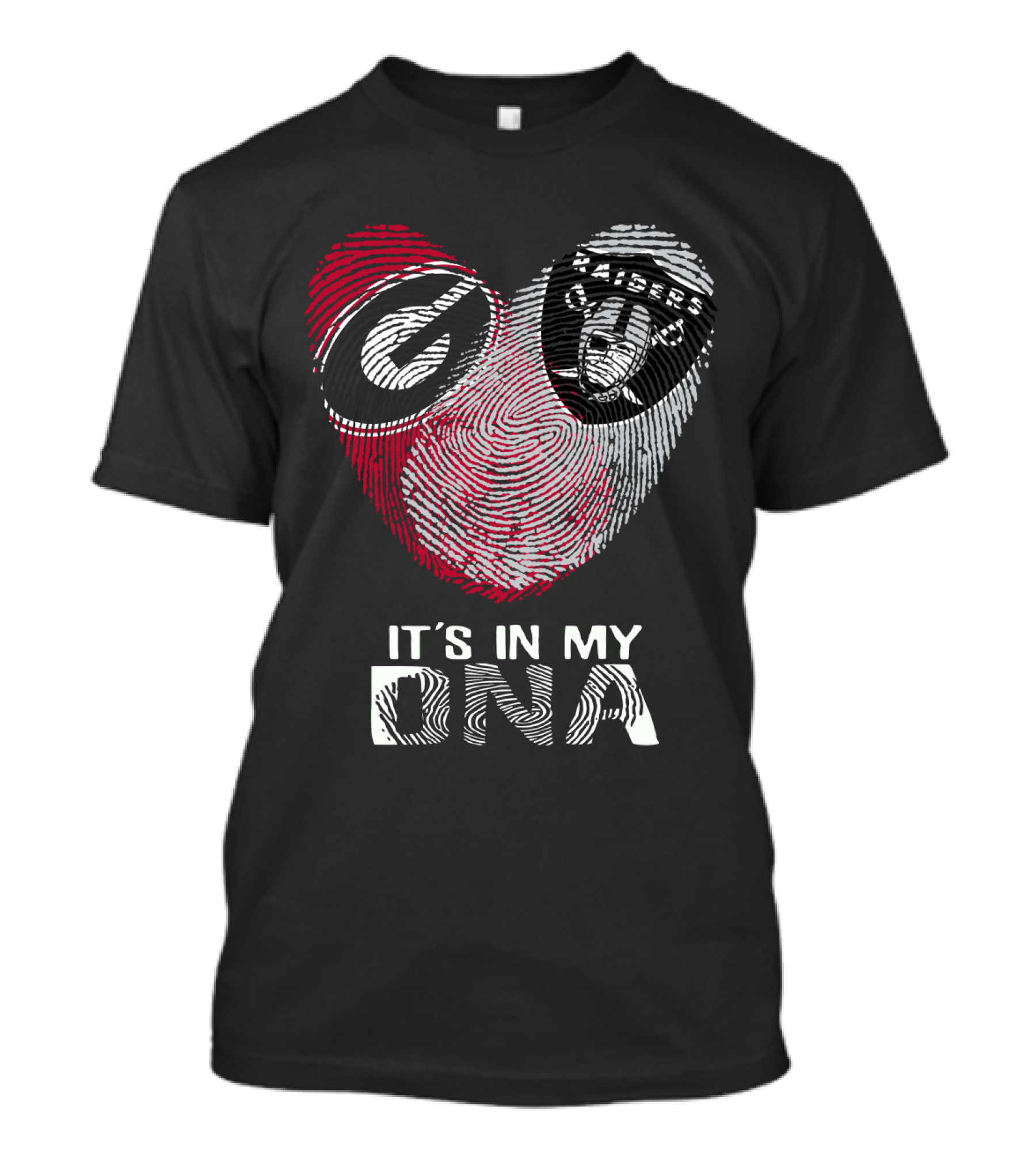Raiders Bulldogs It's In My DNA Fingerprint Heart T-Shirt