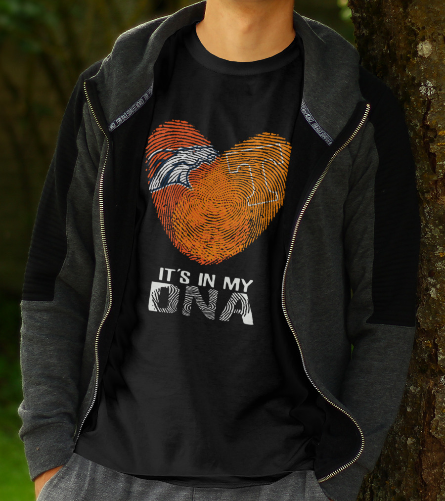 Broncos Tennessee It's In My DNA Fingerprint Heart T-Shirt