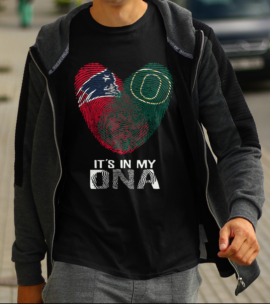 Patriots Ducks It's In My DNA Fingerprint Heart T-Shirt