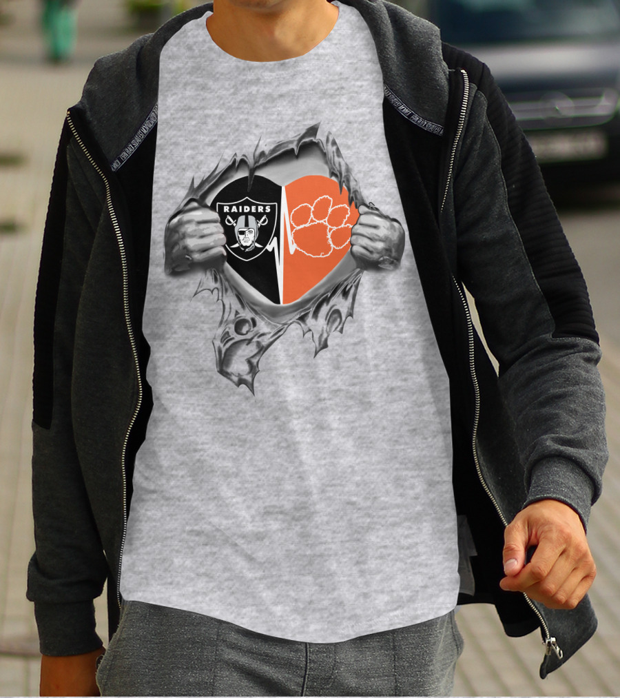 Raiders And Clemson Tigers Heart Revealed T-Shirt