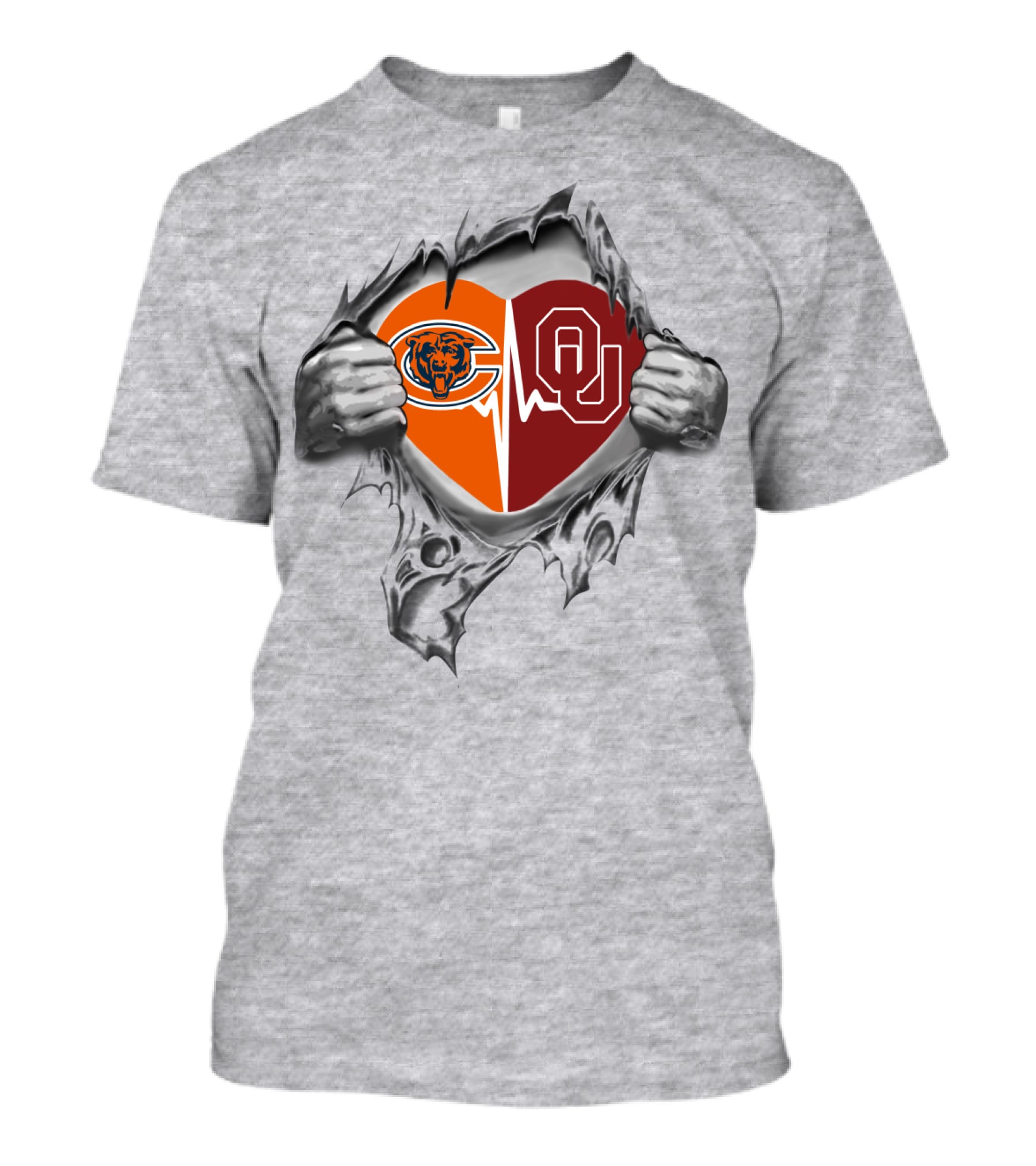Bears Sooners Heartbeat Rivalry Passion T-Shirt