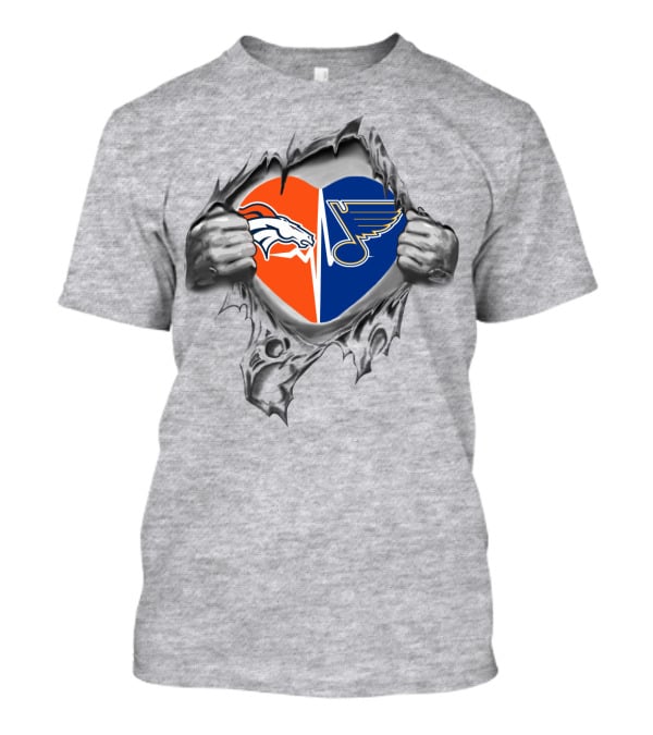 Broncos Louis Blues Heart T-Shirt