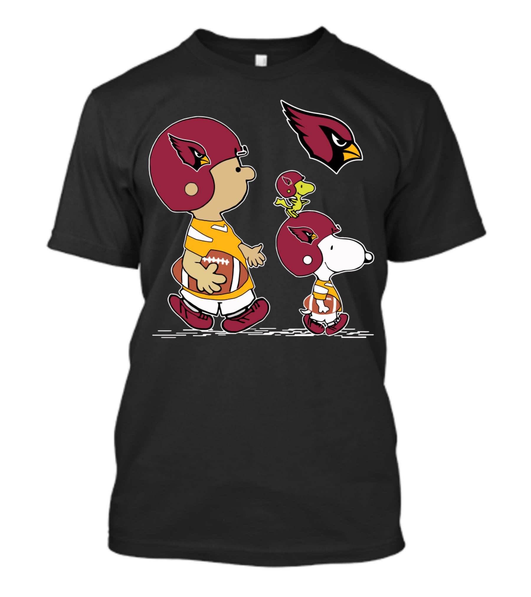 Cardinals Snoopy Woodstock Football Charlie Brown Peanuts Helmet T-Shirt