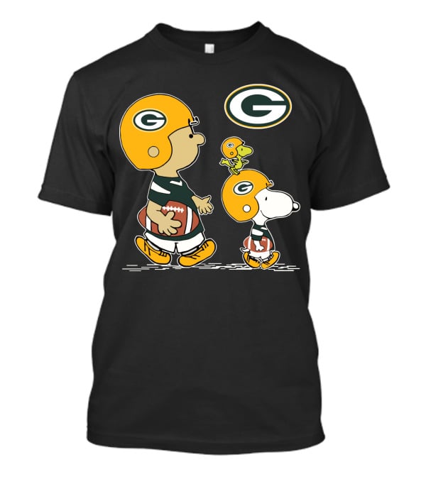 Packers Snoopy Charlie Brown Woodstock Football Helmets T-Shirt