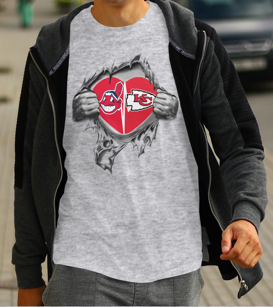 Chiefs Indians Heart Torn T-Shirt