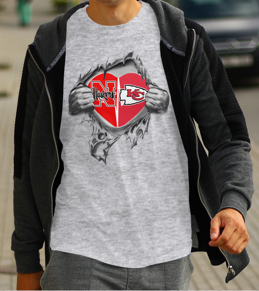 Chiefs KC Huskers Heart T-Shirt