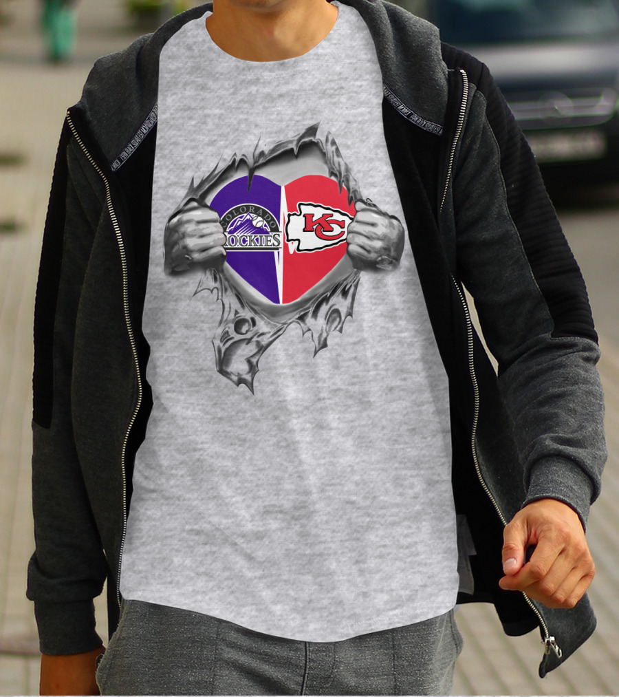 Colorado Rockies Kansas City Chiefs It's In My Heart T-Shirt