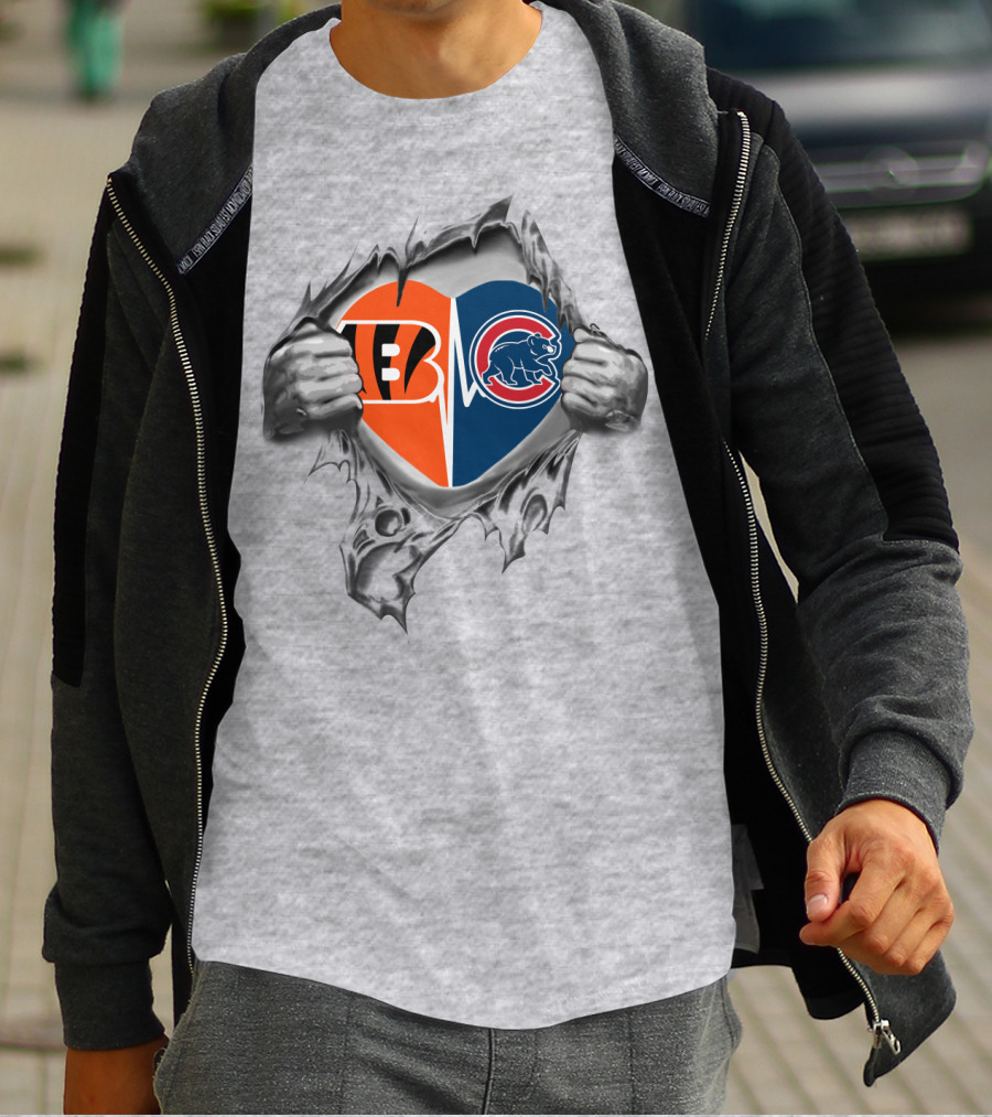 Bengals Cubs Heartbeat Team Spirit T-Shirt
