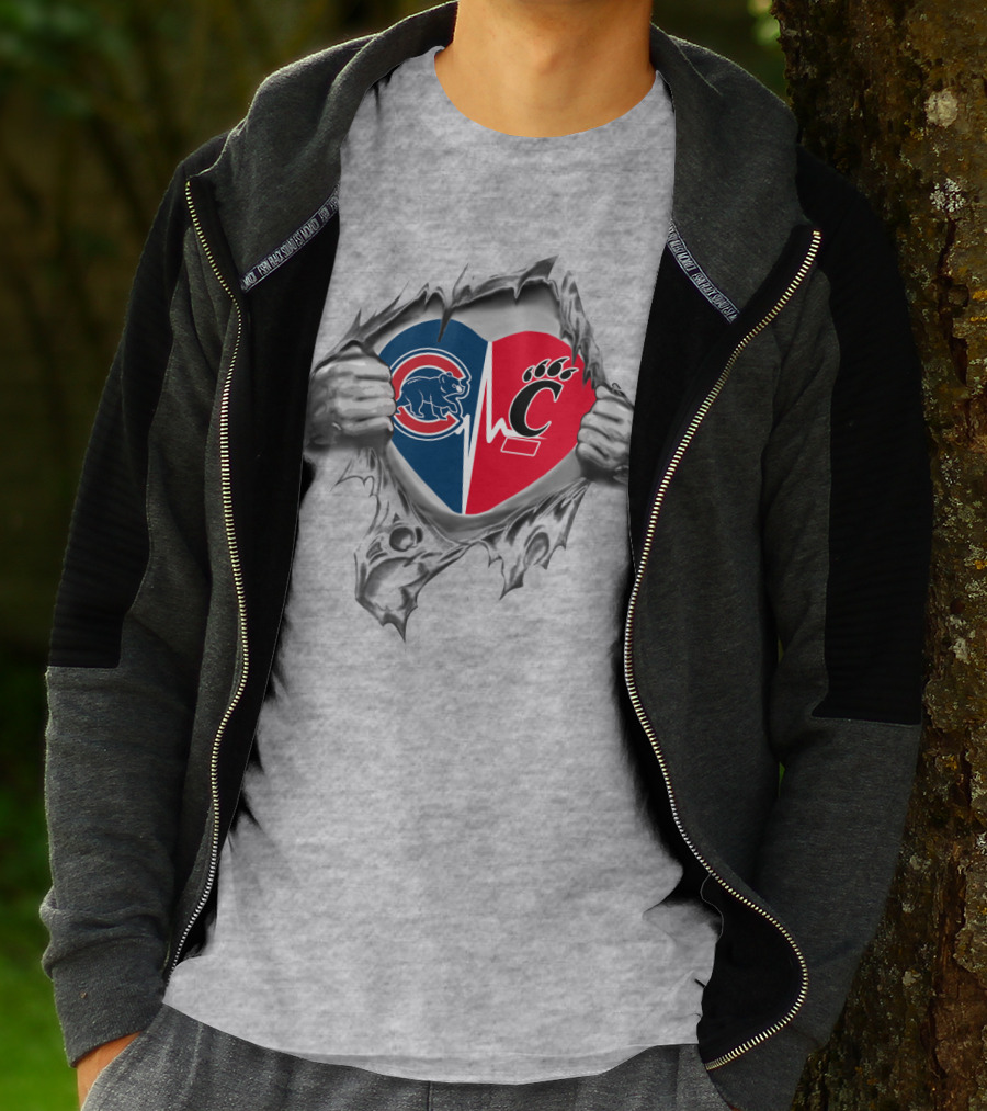 Cubs Bearcats Heartbeat Split Sports T-Shirt