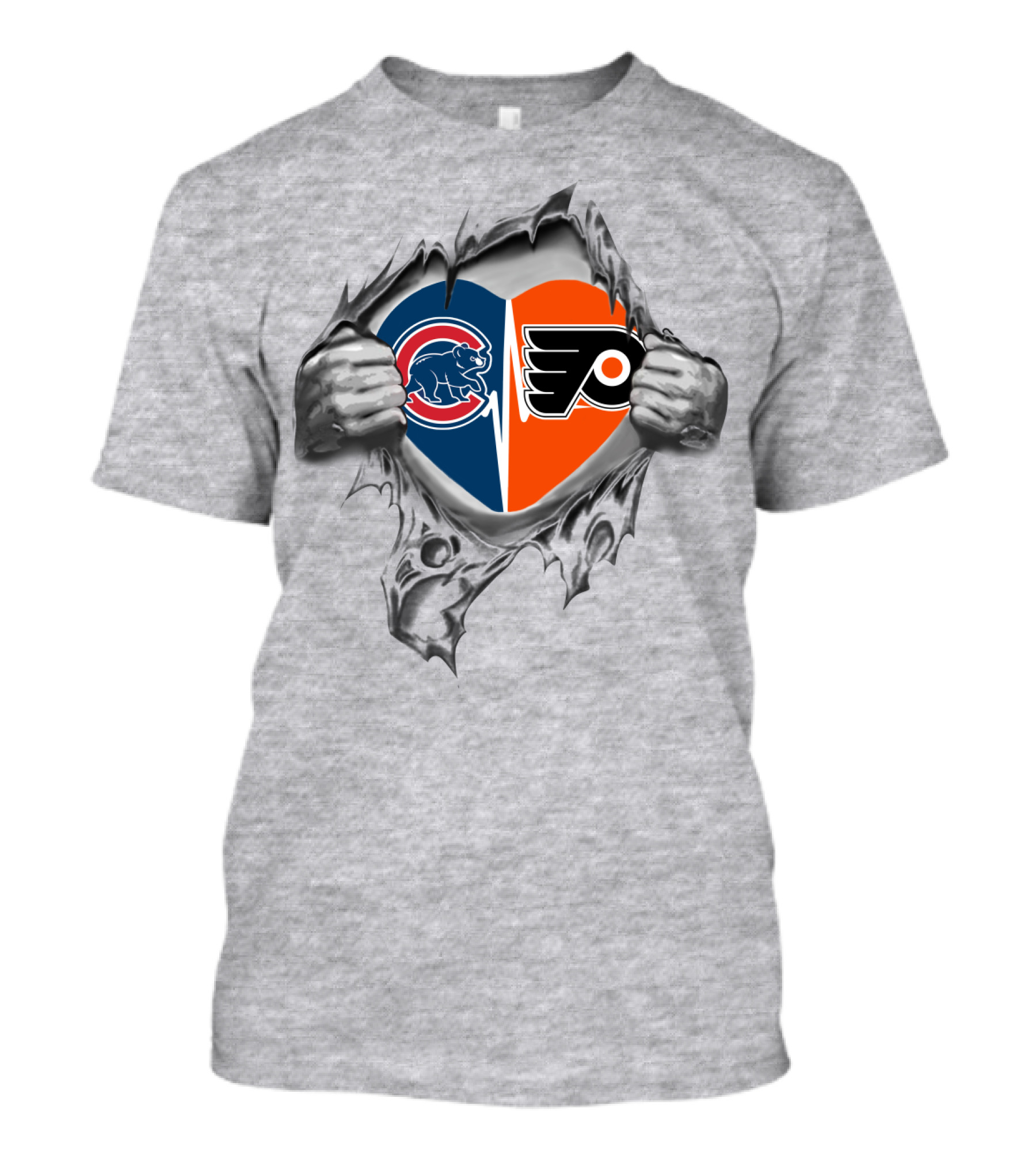 Cubs Flyers Heart Torn Open Passion T-Shirt