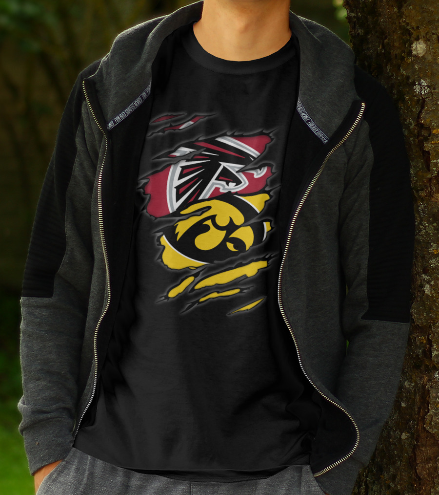 Falcons Iowa Hawkeyes Dual Logo Fusion T-Shirt