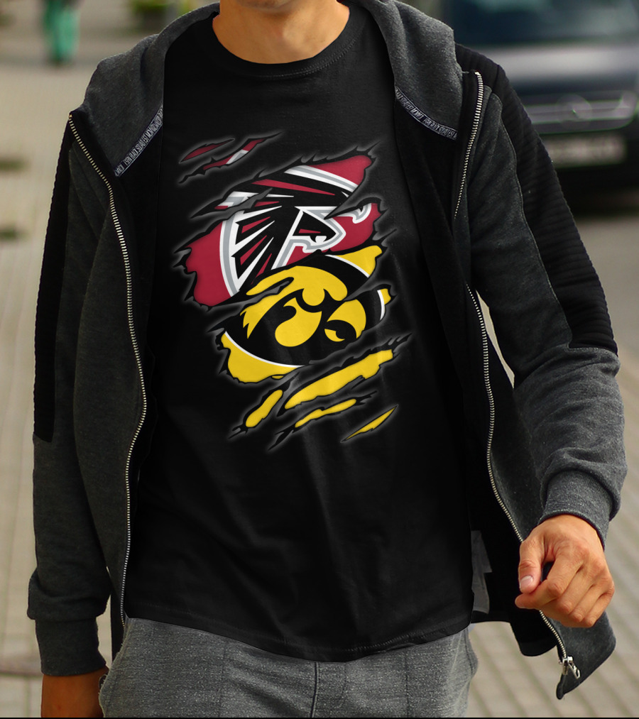 Falcons Iowa Hawkeyes Dual Logo Fusion T-Shirt