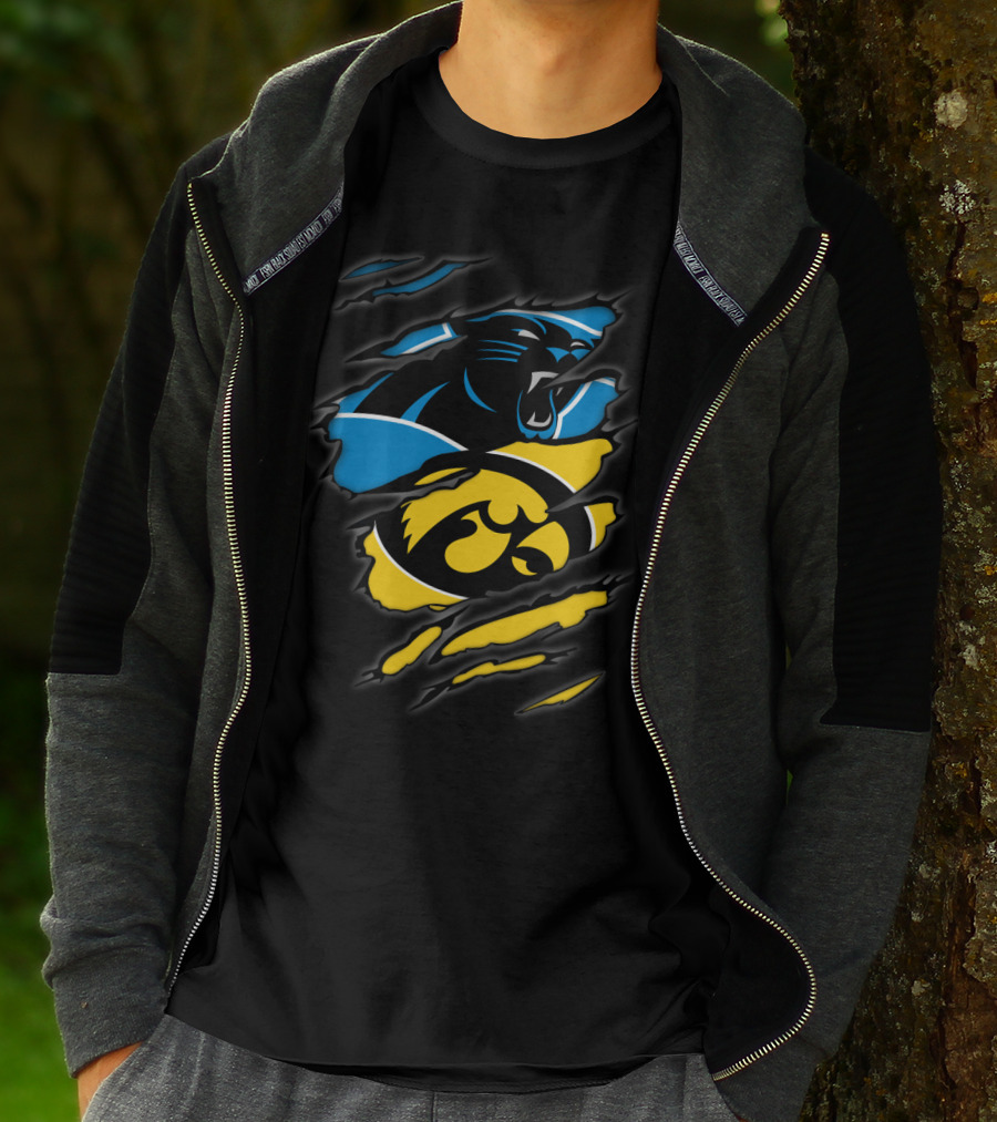 Carolina Panthers Iowa Hawkeyes Mashup T-Shirt