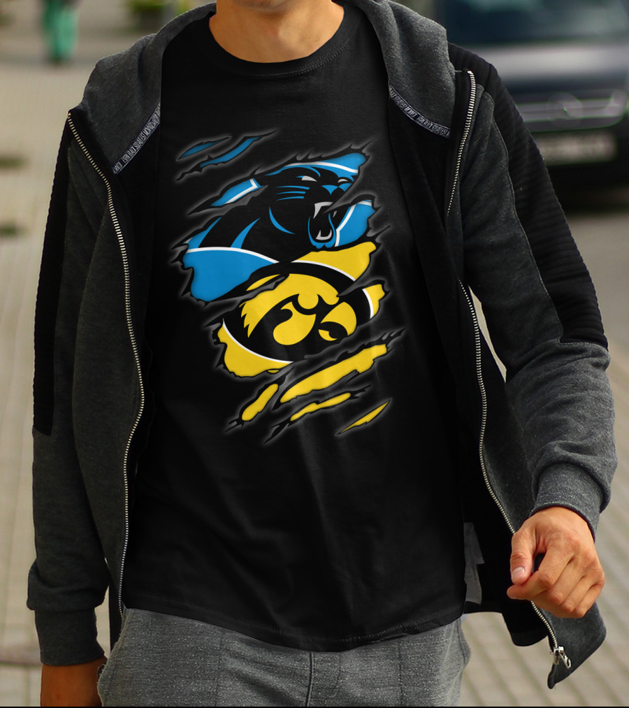 Carolina Panthers Iowa Hawkeyes Mashup T-Shirt