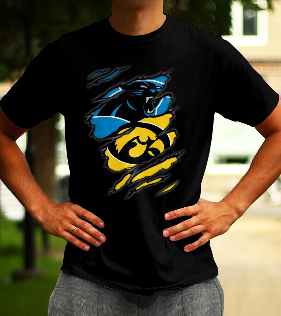 Carolina Panthers Iowa Hawkeyes Mashup T-Shirt