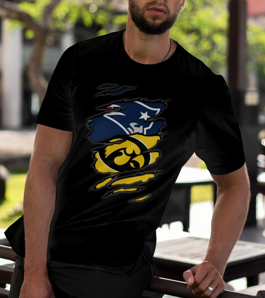 New England Patriots Iowa Hawkeyes Mashup T-Shirt