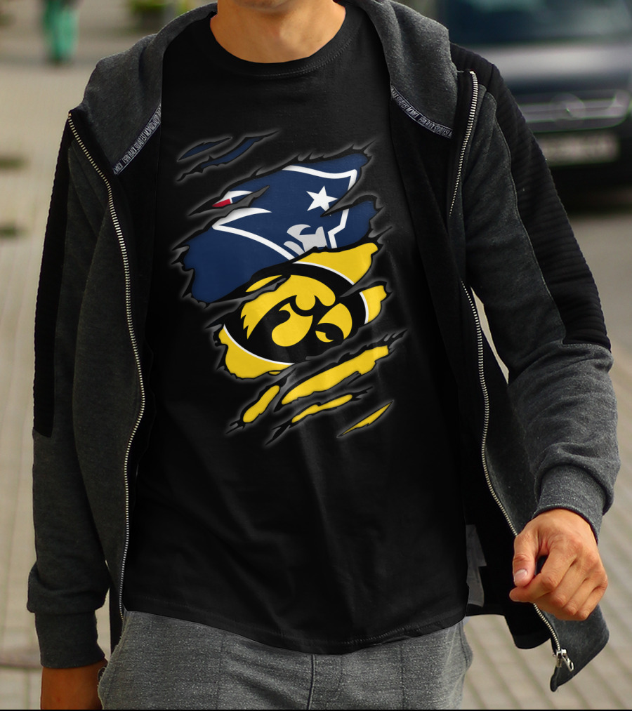 New England Patriots Iowa Hawkeyes Mashup T-Shirt