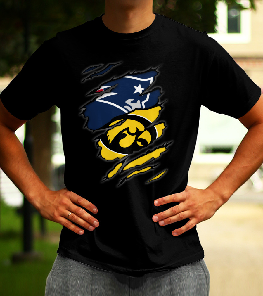 New England Patriots Iowa Hawkeyes Mashup T-Shirt