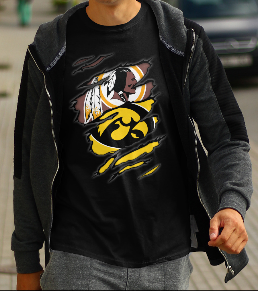 Redskins Iowa Hawkeyes Logo Mashup T-Shirt