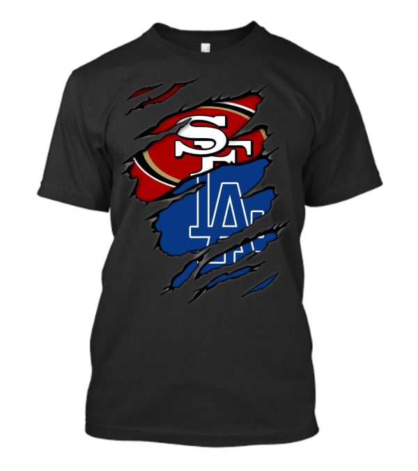 49ers SF LA Dodgers Torn T-Shirt