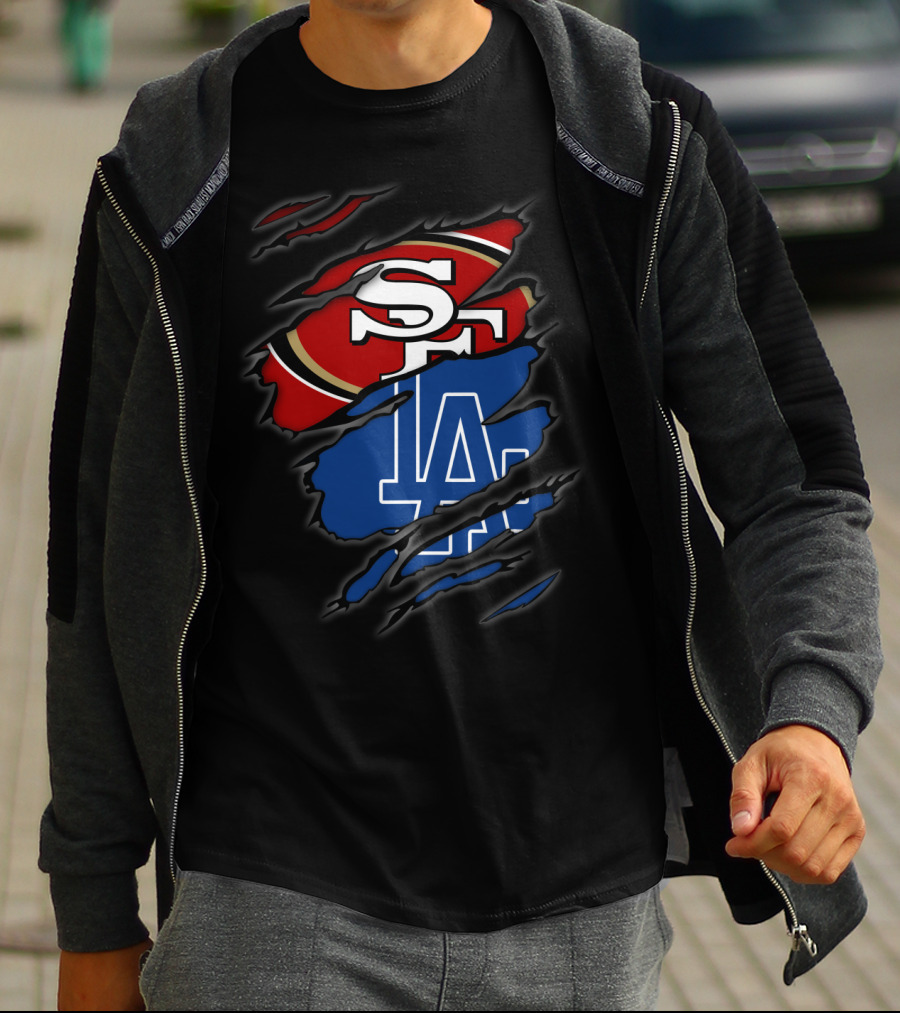 49ers SF LA Dodgers Torn T-Shirt