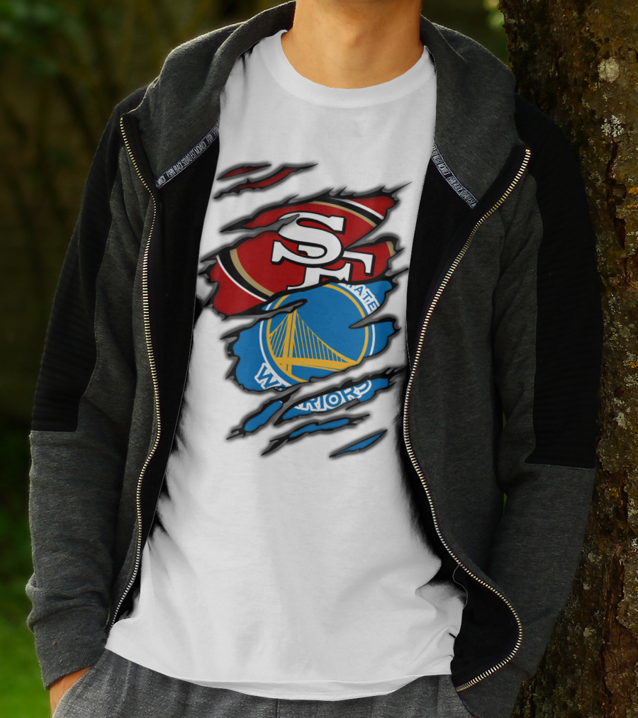 SF 49ers Golden State Warriors Torn T-Shirt
